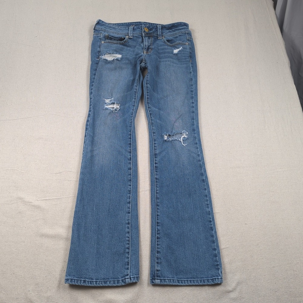 American Eagle Jeans Womens 4 Blue Original Boot‎ Cut Stretch Faded Western